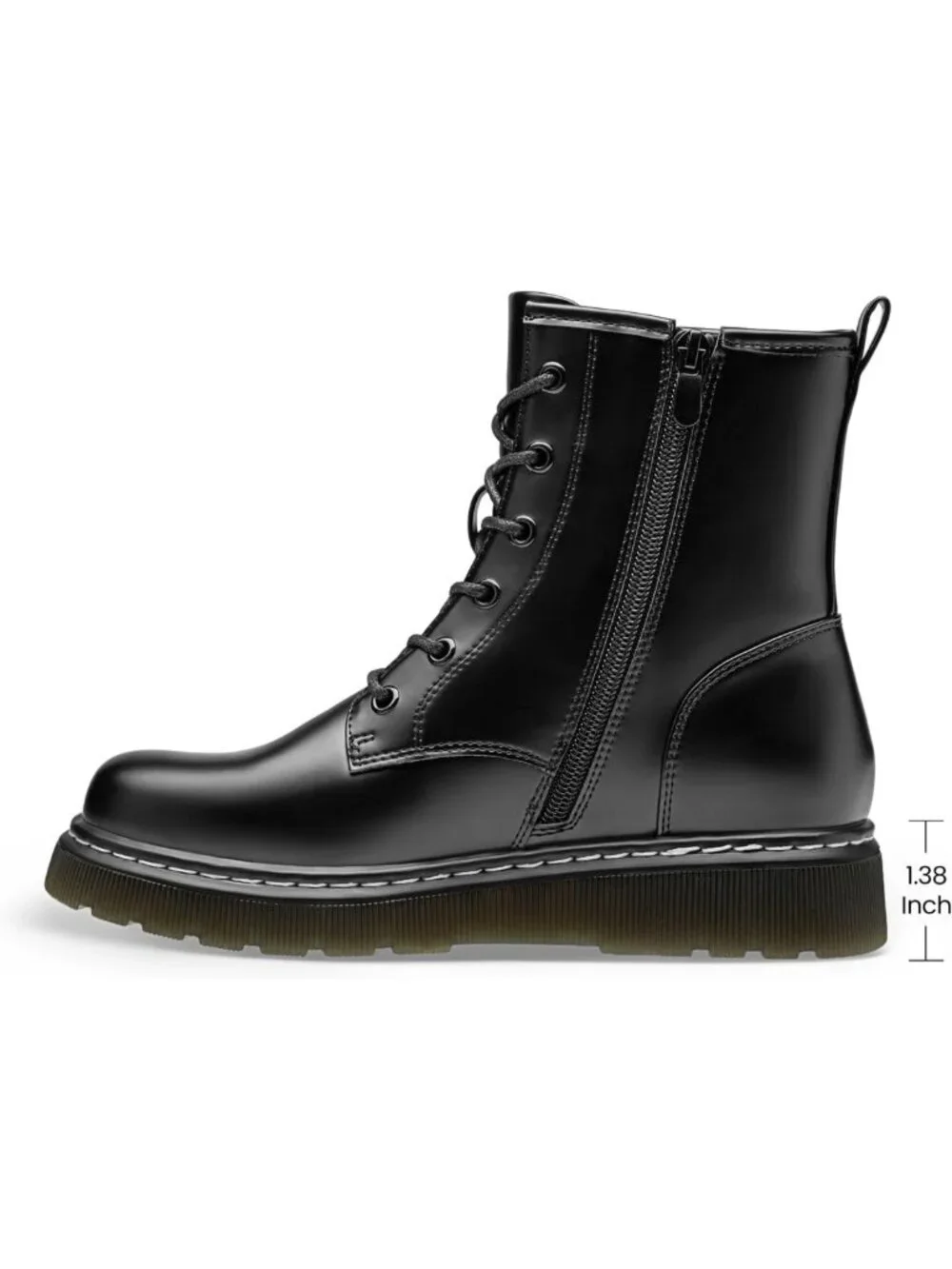Stylish Lace-Up Low Platform Combat Ankle Boots for Women - Trendy & Comfortable
